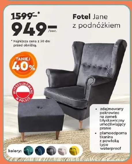 fotel z podnóżkiem