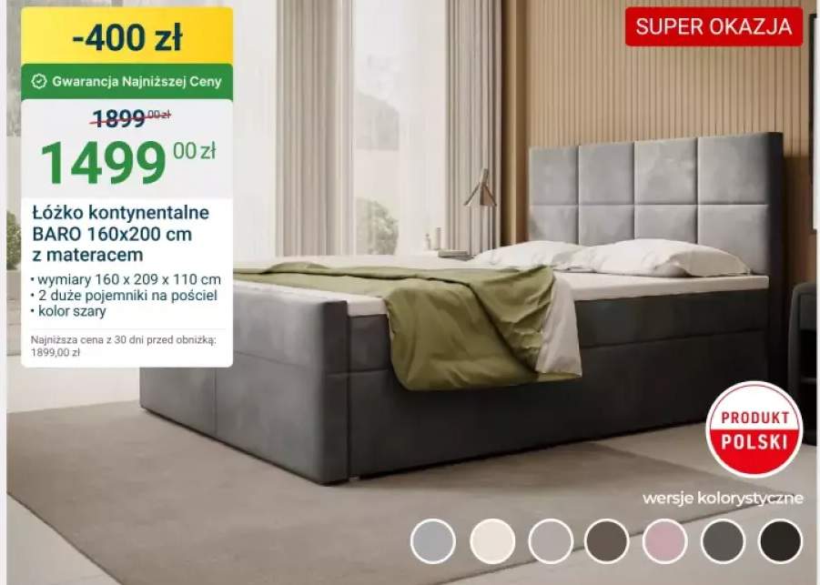 łóżko kontynentalne