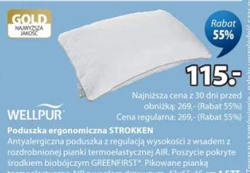 Poduszka antyalergiczna Strokken z regulacją wysokości z wsadem z rozdrobnionej pianki termoelastycznej AIR z węglem drzewnym 42x65x15cm