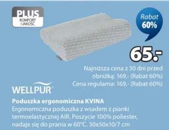 Poduszka ergonomiczna Kvina z wsadem z pianki termoelastycznej AIR, nadaje się do prania w 60°C 30x50x10/7cm