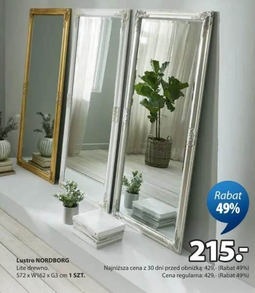 Lustro Nordborg stal drewno