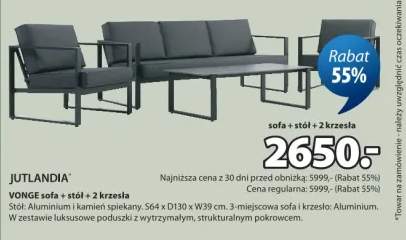 Vonge sofa + stół + 2 krzesła