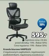 Krzesło biurowe z regulowanymi podłokietnikami, regulowaną wysokością i zagłówkiem