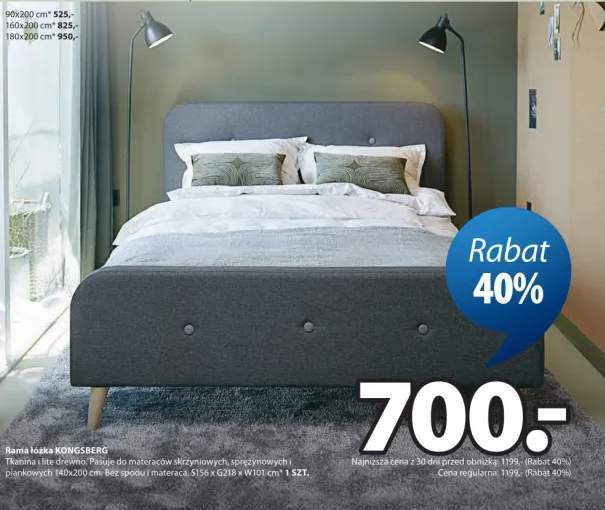 Rama łóżka Kongsberq