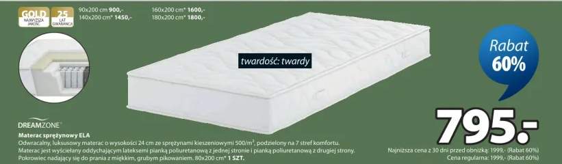 Materac sprężynowy ELA