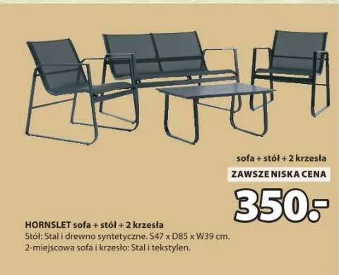 Sofa + stół + 2 krzesła