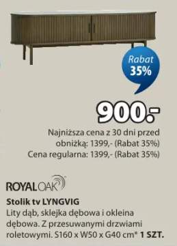 Stolik tv Lyngvig lity dąb, sklejka dębowa i okleina dębowa. Z przesuwanymi drzwiami bocznymi. 51x60W150xG40cm