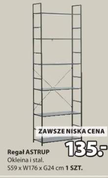Regał Astrup okleina i stal