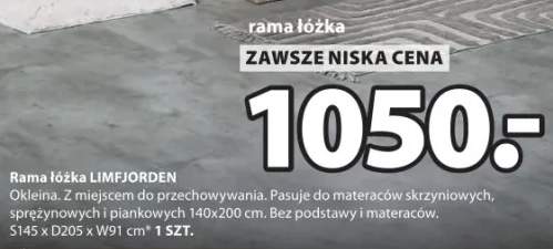 Rama łóżka Limfjorden okleina z miejscem do przechowywania
