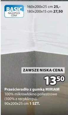 Prześcieradło z gumką MIRIAM