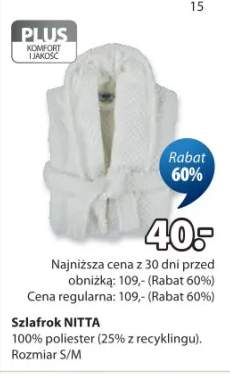 Szlafrok 100% poliester (25% z recyklingu). Rozmiar S/M