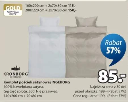 Komplet pościeli satynowej Ingeborg 200x220cm + 2x70x80cm