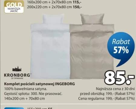 Komplet pościeli satynowej Ingeborg 200x220cm + 2x70x80cm
