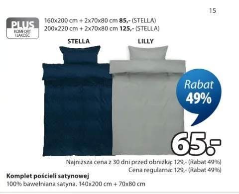 Komplet pościeli satynowej STELLA/LILLY