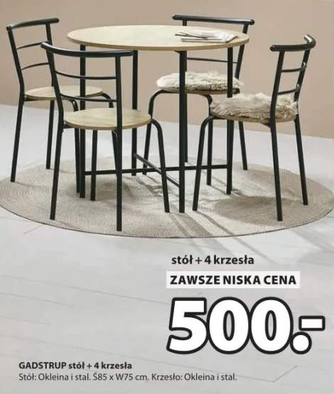 GADSTRUP stół + 4 krzesła