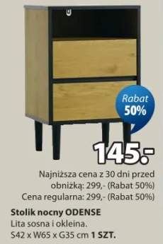 Stolik nocny Odense lita sosna i okleina S42 x W65 x G35 cm