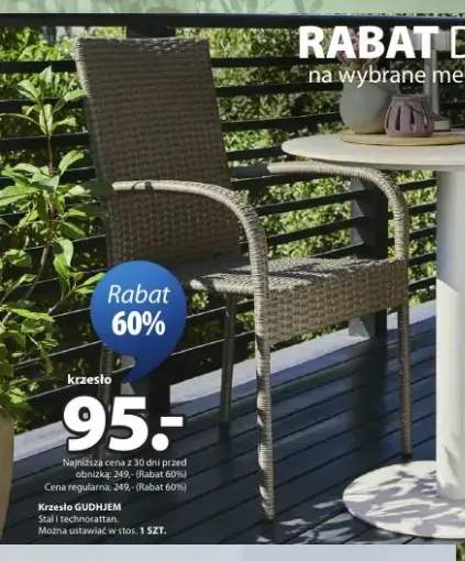 Krzesło GUDHJEM stal i technorattan