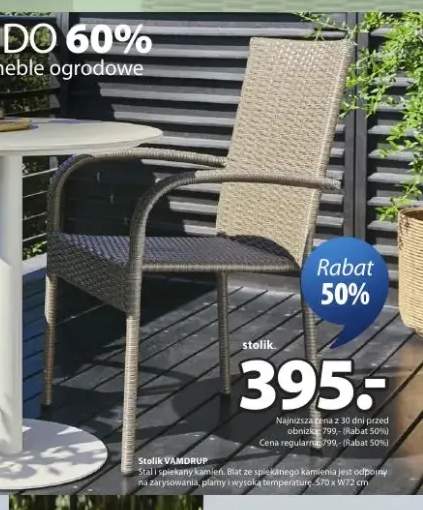 Stolik VAMDRUP stal i spiekany kamień Ś70 x W72cm
