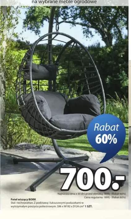 Fotel wiszący BORK