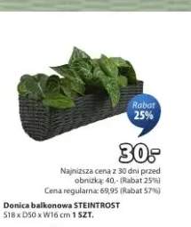 Donica balkonowa STEINTROST S18 x D50 x W16cm