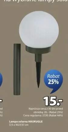 Lampa solarna HAUKUGLE Ś13 x W27/37cm