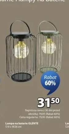 Lampa na baterie GLENTE Ś18 x W28cm