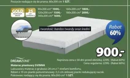 Materac piankowy DREAMZONE SVINNA 80x200cm