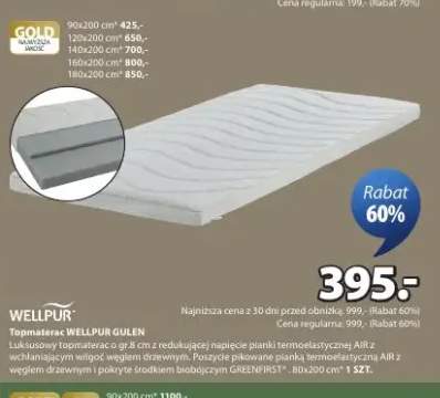 Topmaterac WELLPUR GULEN 80x200cm