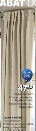 Zasłona ROXEN 100% poliester z ukrytymi pętelkami 1xS140xD245cm