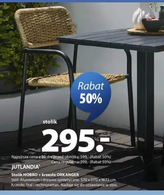 Stolik JUTLANDIA HOBRO S70 x D70 x W73cm