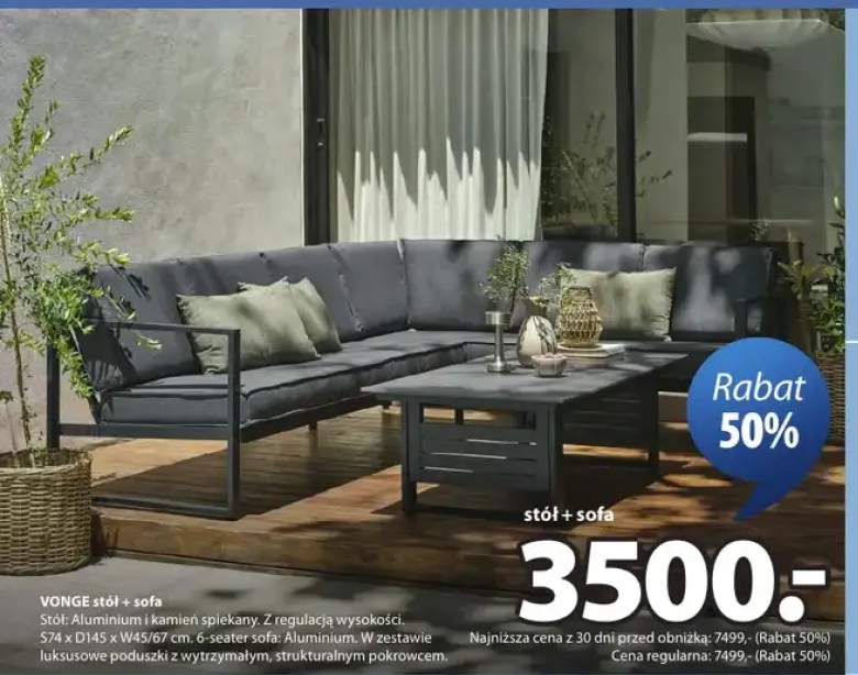 Stół + sofa VONGE