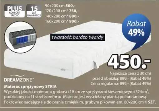 Materac sprężynowy DREAMZONE STRIA 80x200cm