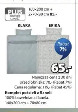 Komplet pościeli z flaneli ERIKA 140x200cm + 70x80cm