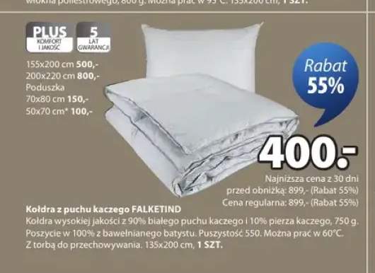 Kołdra z puchu kaczego FALKETIND 200x220cm
