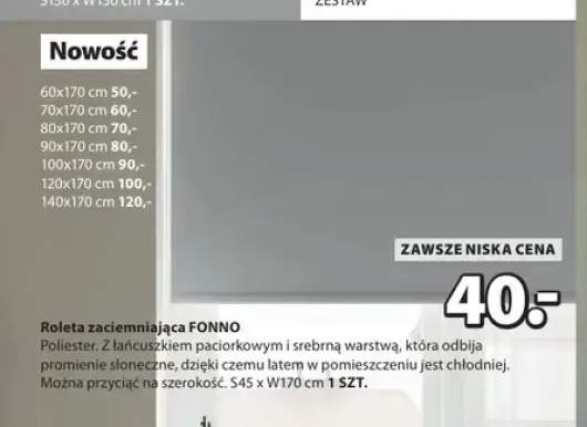 Roleta zaciemniająca FONNO 90x170cm
