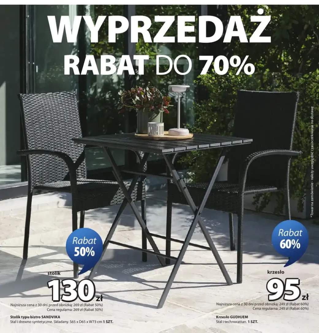Krzesło GUDHJEM stal i technorattan