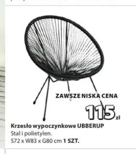 Krzesło wypoczynkowe UBBERUP Stal i polietylen S72xW83xG80cm
