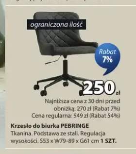 Krzesło do biurka PEBRINGE S53 x W79-89 x G61cm