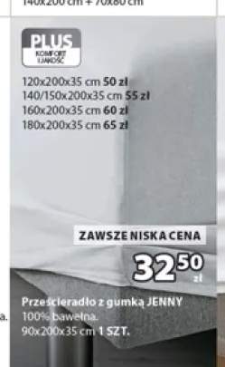 Prześcieradło z gumką Jenny 140/150x200x35 cm
