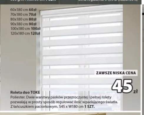 Roleta duo Toke 80x180 cm