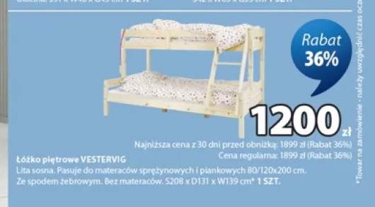 Łóżko piętrowe Vestervig