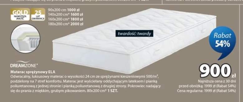 Materac sprężynowy Dreamzone Ela