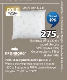 Poduszka z puchu kaczego Kronborg Beito 70x80 cm