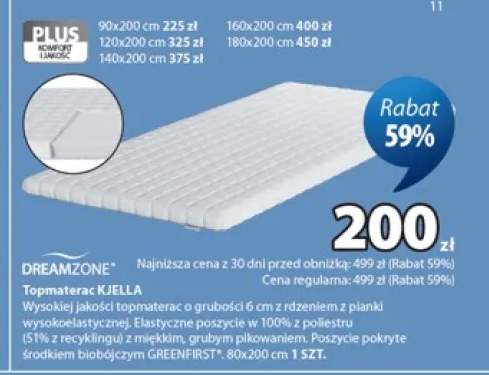 Topmaterac Kjella 80x200 cm Dreamzone +5 wariantów