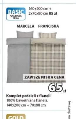 Komplet pościeli z flaneli 140x200 cm +1 wariant